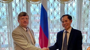 H.E. Vladimir Goncharenko, Ambassador of Russia to Brunei, received a courtesy visit from the newly appointed Ambassador of Vietnam H. E. Tran Van Khoa