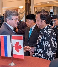 On the participation of H.E. Mr. Vladimir Goncharenko, Ambassador-Designate of Russia to Brunei, in the reception on the occasion of the Birthday of His Majesty Sultan Haji Hassanal Bolkiah of Brunei hosted by the Diplomatic Corps