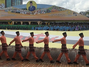 On the parade on the occasion of the National Day of Brunei Darussalam